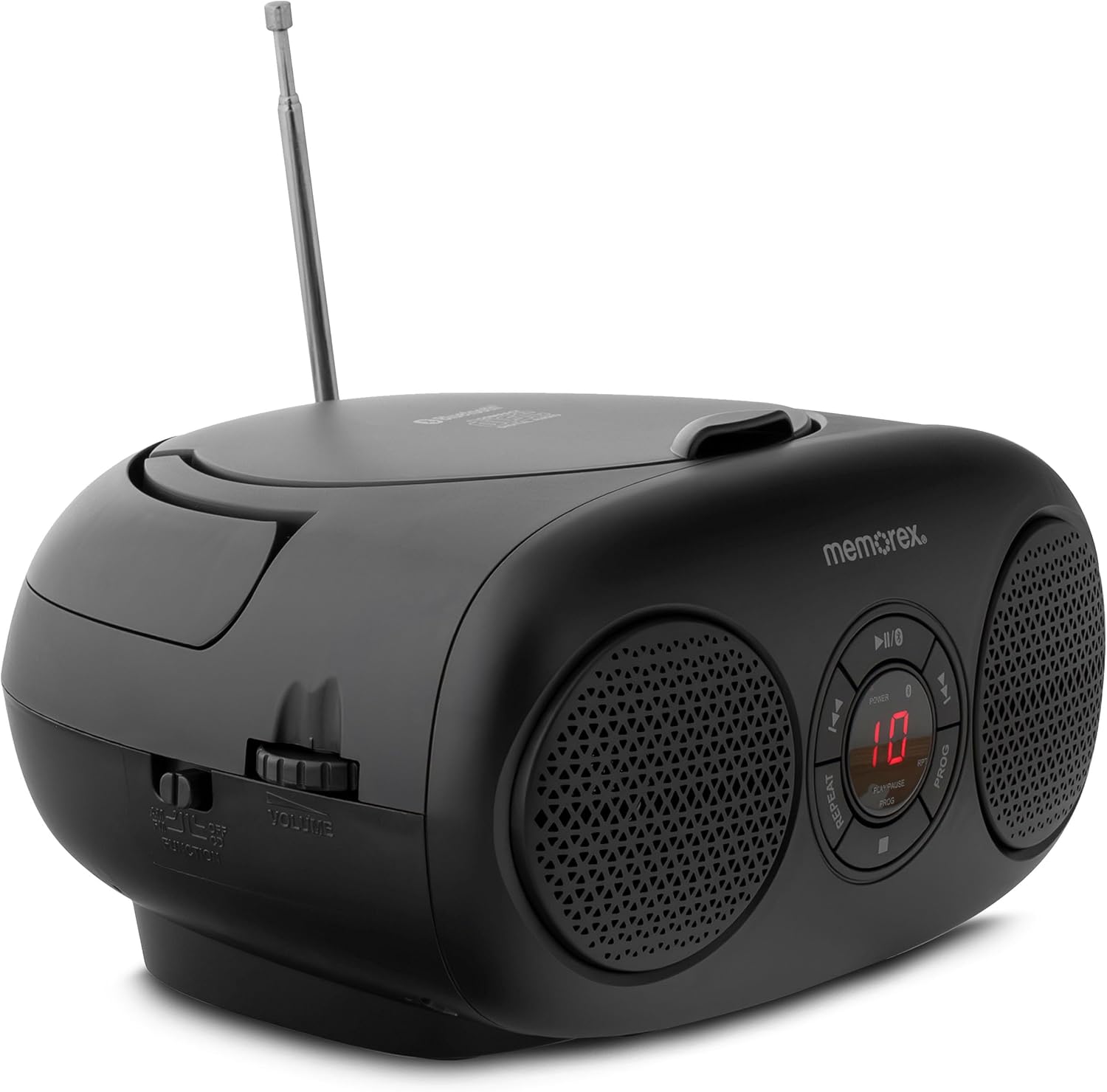 memorex. VOLUME POWER 10 PROG REPEAT P