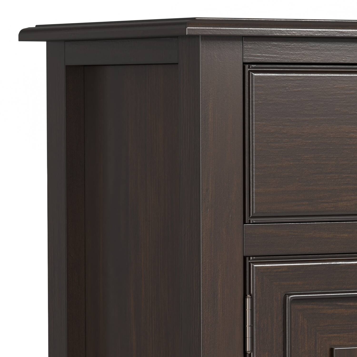 Alt View 2. Simpli Home - Connaught 51 inch Wide Solid Wood Traditional Entryway Storage Cabinet in Chestnut Brown - Chestnut Brown.
