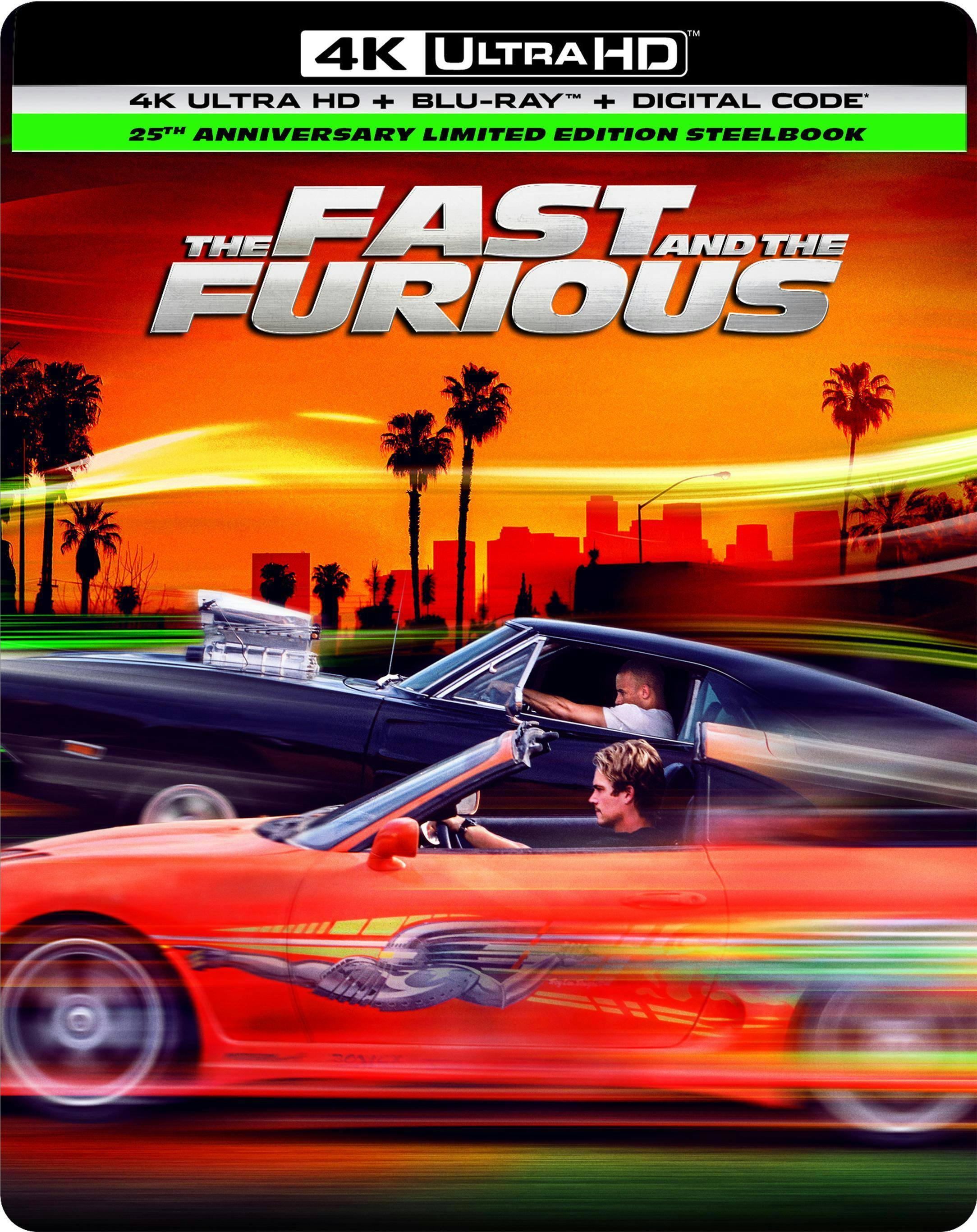 Angle. The Fast and the Furious (25th Anniversary Edition) (Steelbook)   - 4K Blu-Ray.