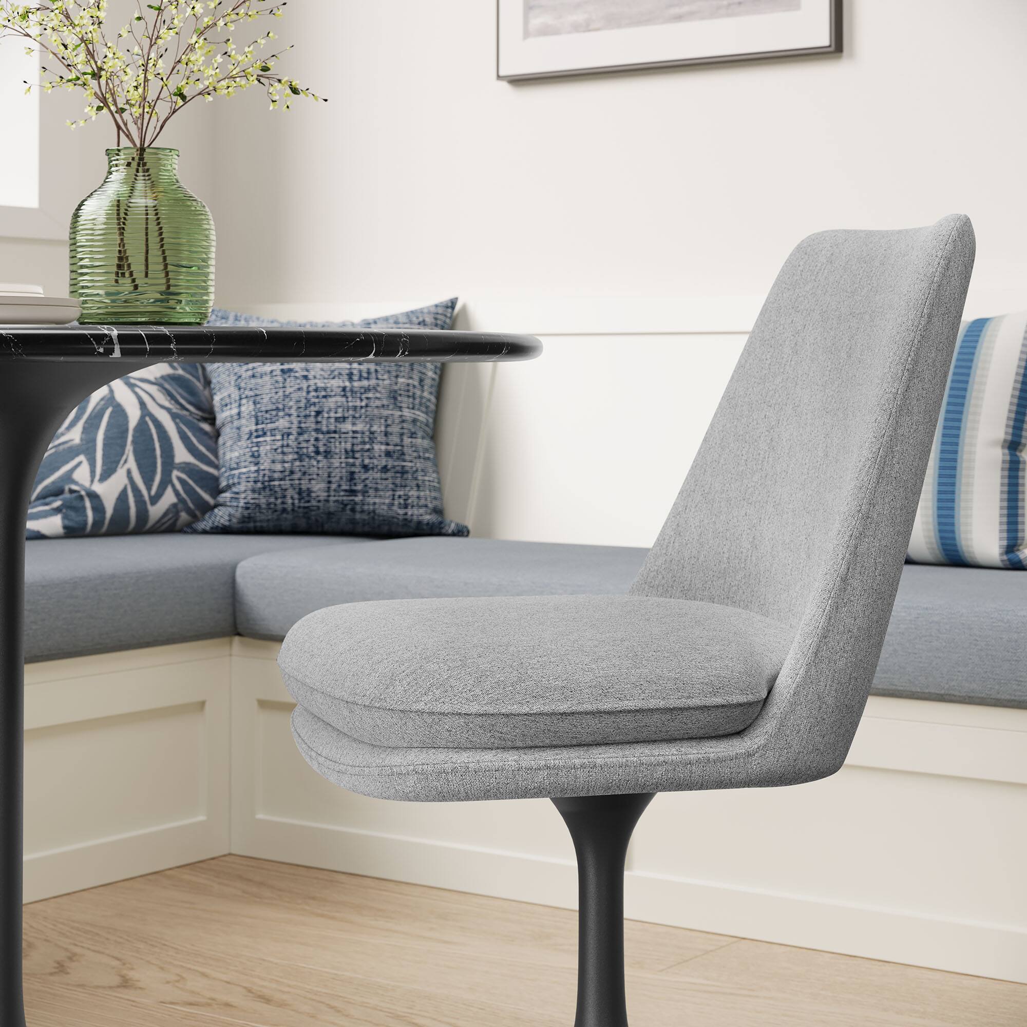 Alt View 5. Modway - Lippa Swivel Dining Upholstered Side Chair by Modway - Gray.
