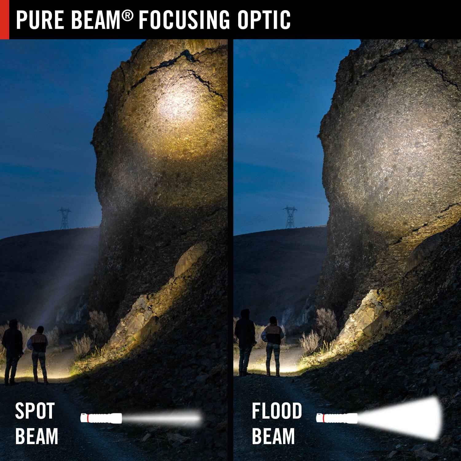 PURE BEAM® FOCUSING OPTIC

SPOT BEAM

FLOOD BEAM