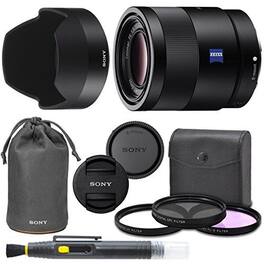 Bundle - Sony - Sonnar T* FE 55mm f/1.8 ZA Full-Frame Prime Lens with AOM Pro Kit