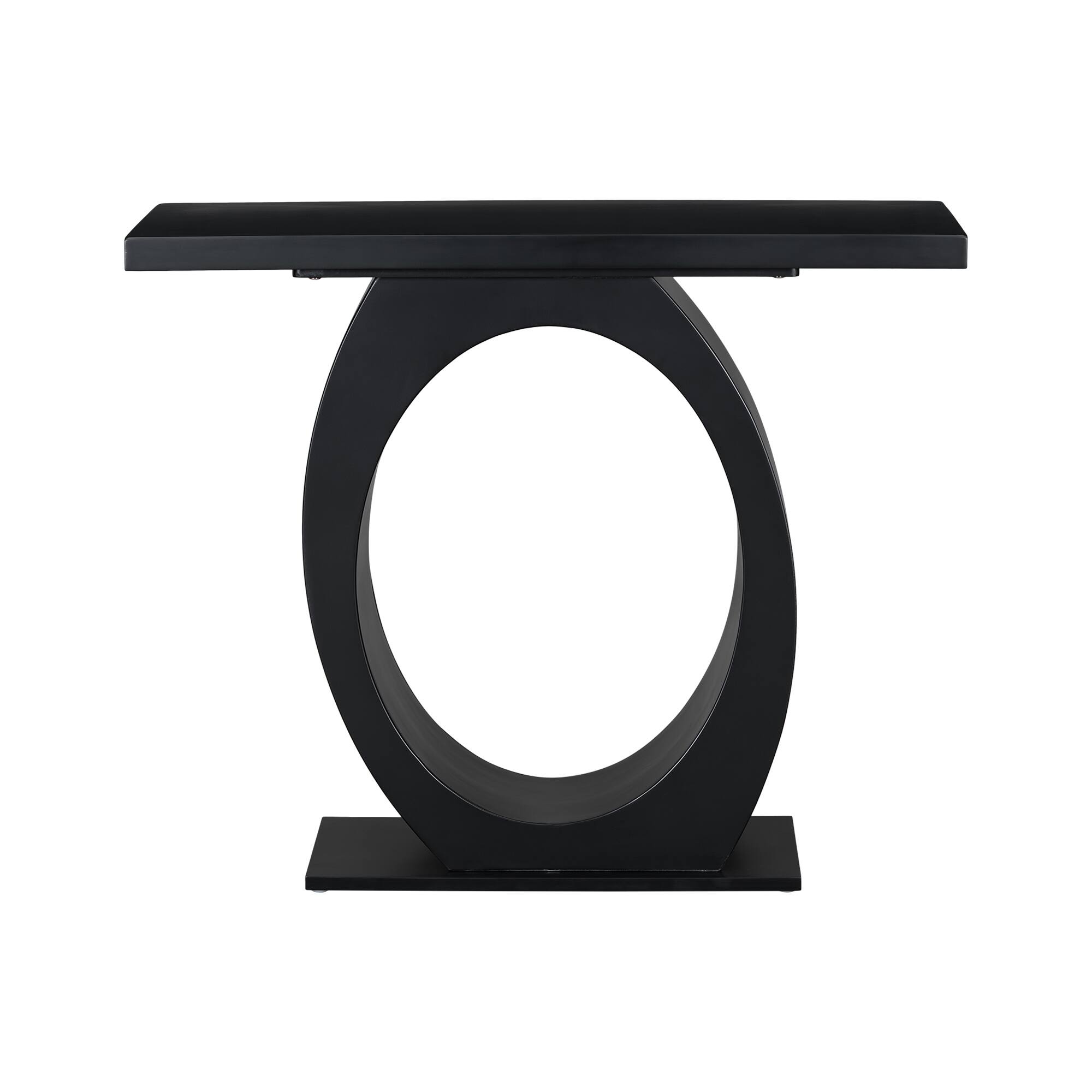 Alt View 6. Spaco - Spaco Modern Entryway Console Table with Egg Shaped Base, Sleek Design for Enhanced Stability in Living Room or Bedroom - Black.