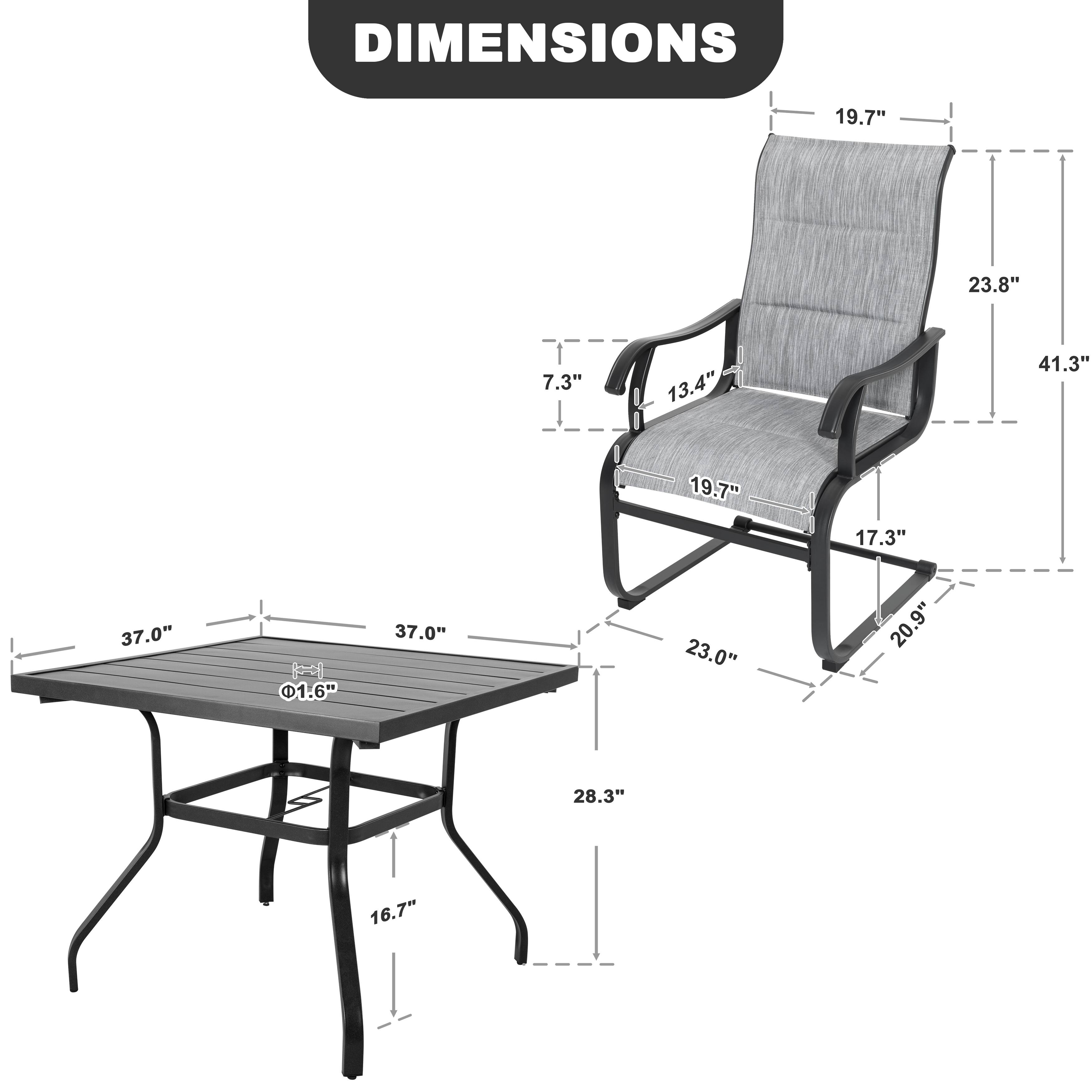 DIMENSIONS
19.7"
23.8"
7.3"
13.4"
41.3"
37.0"
01.6"
37.0"
19.7" 23.0"
17.3" 20.9"
28.3"
16.7"