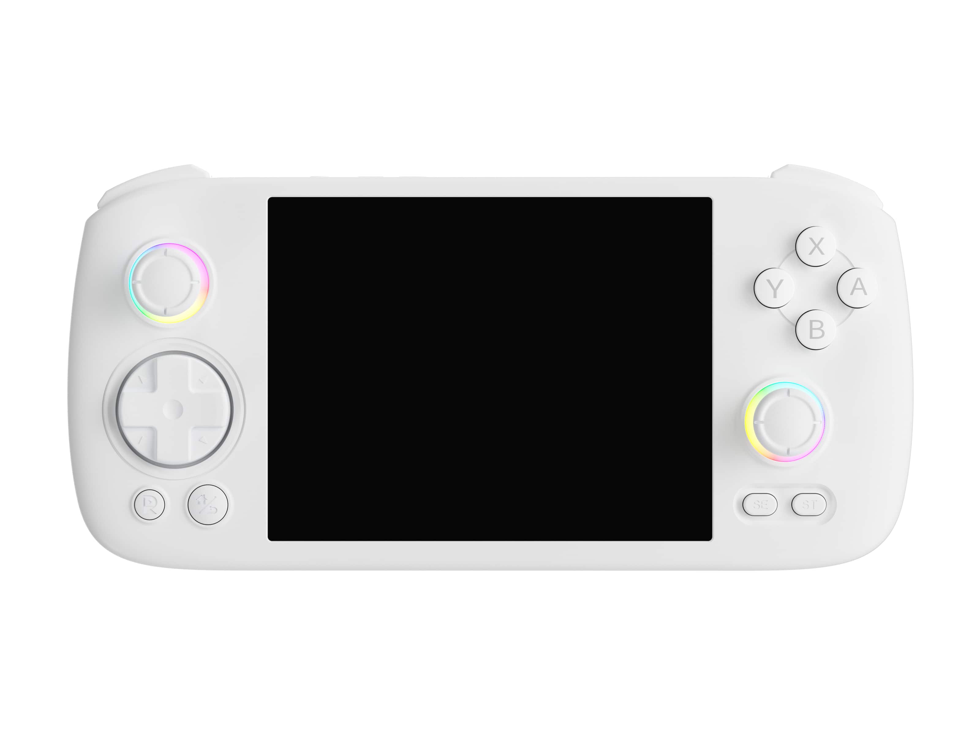 Front. Anbernic - RG406H 4" IPS Touchscreen Retro Gaming Handheld - Android 13 - Unisoc T820 - 8GB RAM with 128GB SSD - White.
