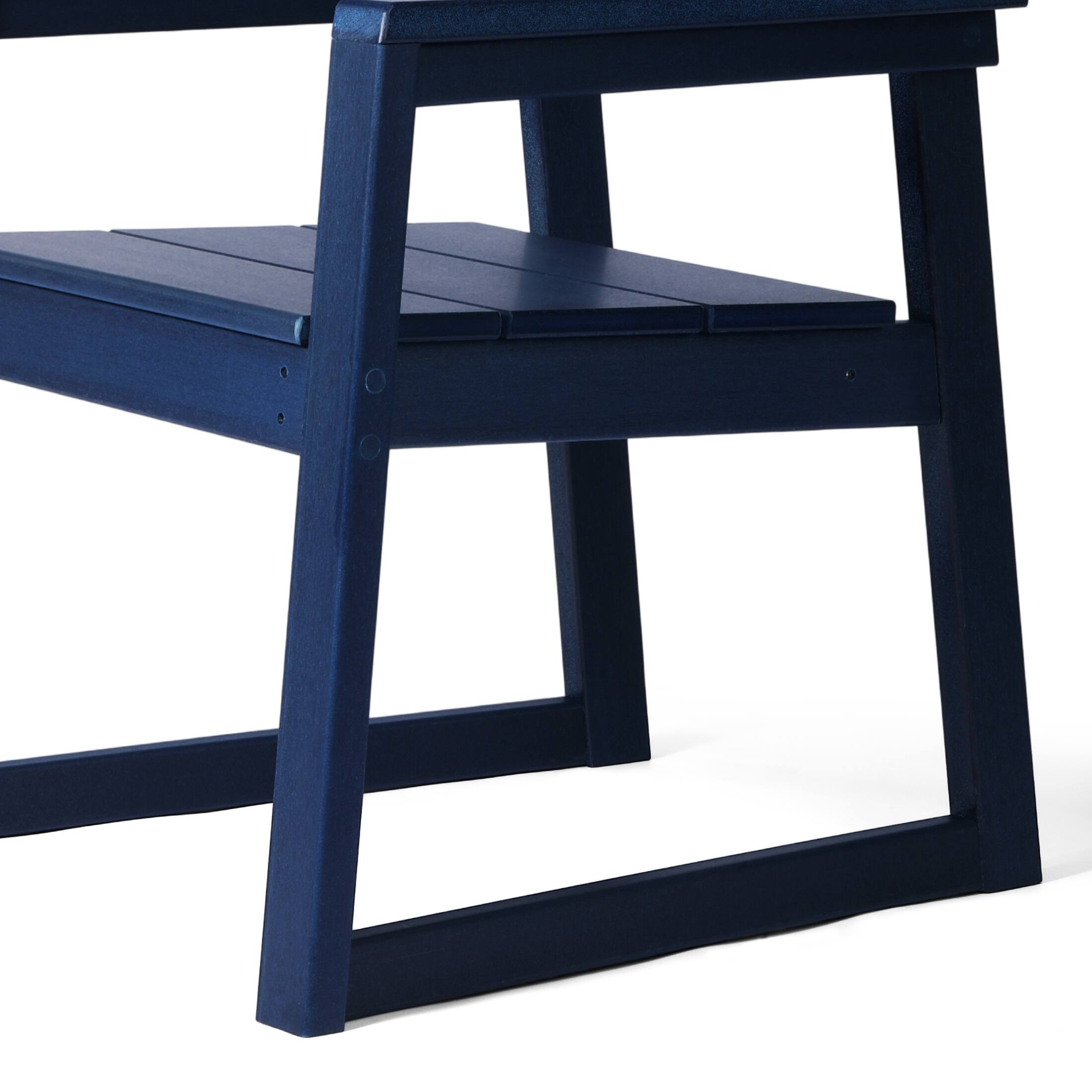 Alt View 3. WestinTrends - WestinTrends Paloma Modern HDPE Outdoor Patio Dining Arm Chairs (Set of 2) - Navy Blue.