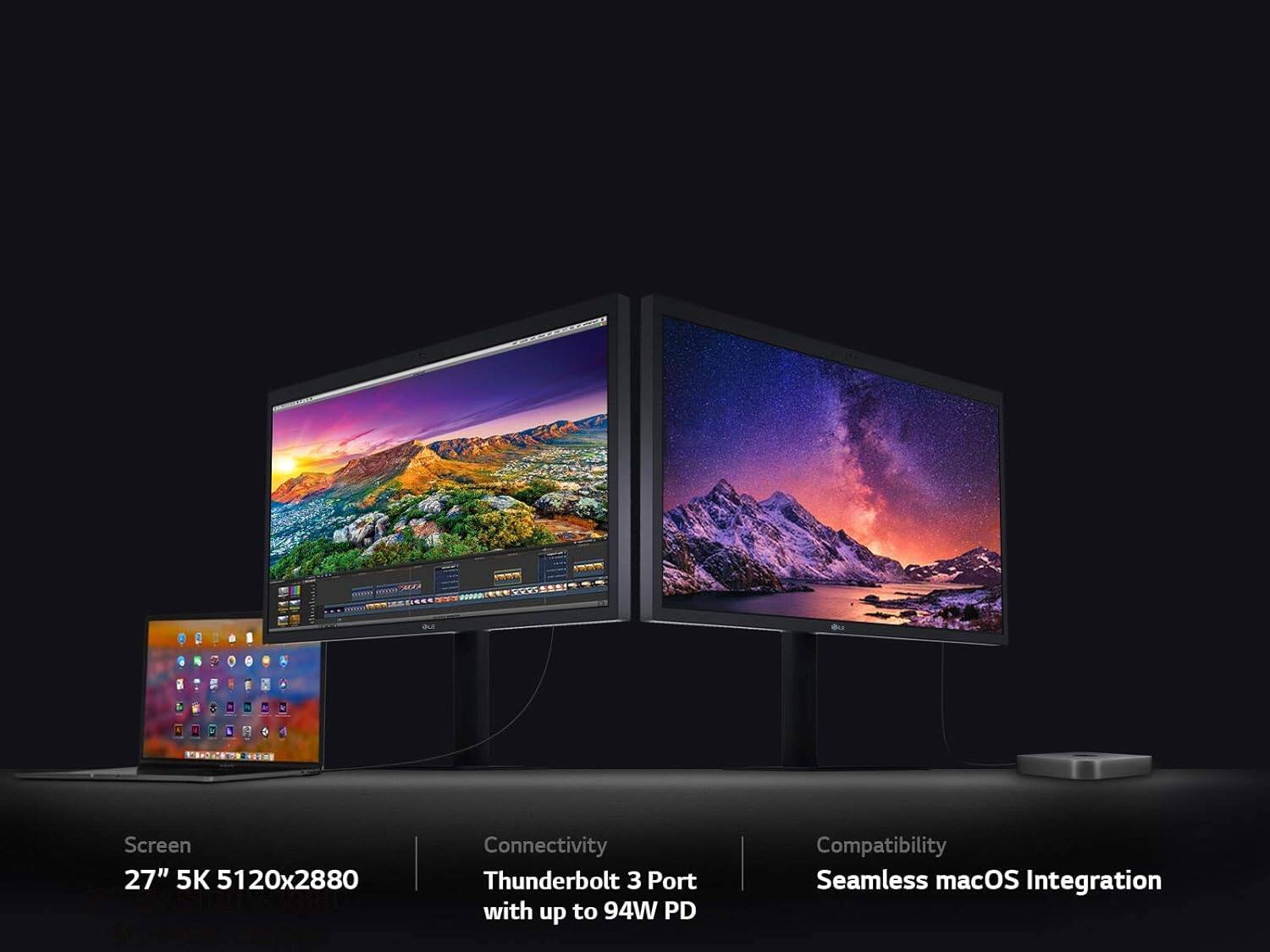 CACAA Screen 27" 5K 5120x2880  
Connectivity: Thunderbolt 3 Port with up to 94W PD  
Compatibility: Seamless macOS Integration