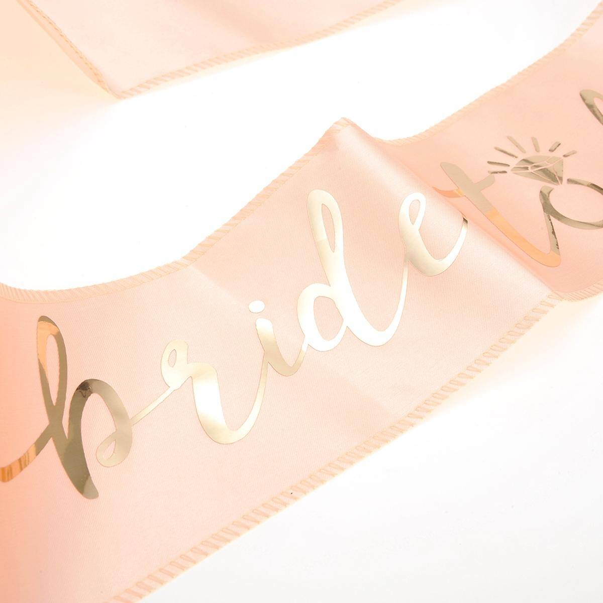 Alt View 2. JuzToys - Pink And Gold Bachelorette Party Bride Sash - Pink.
