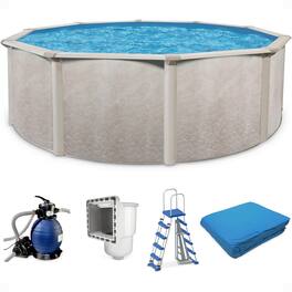 Aquarian - Phoenix 18ft x 52in Above Ground Pool w/ Filter, Ladder, Liner, Skimmer - Gray