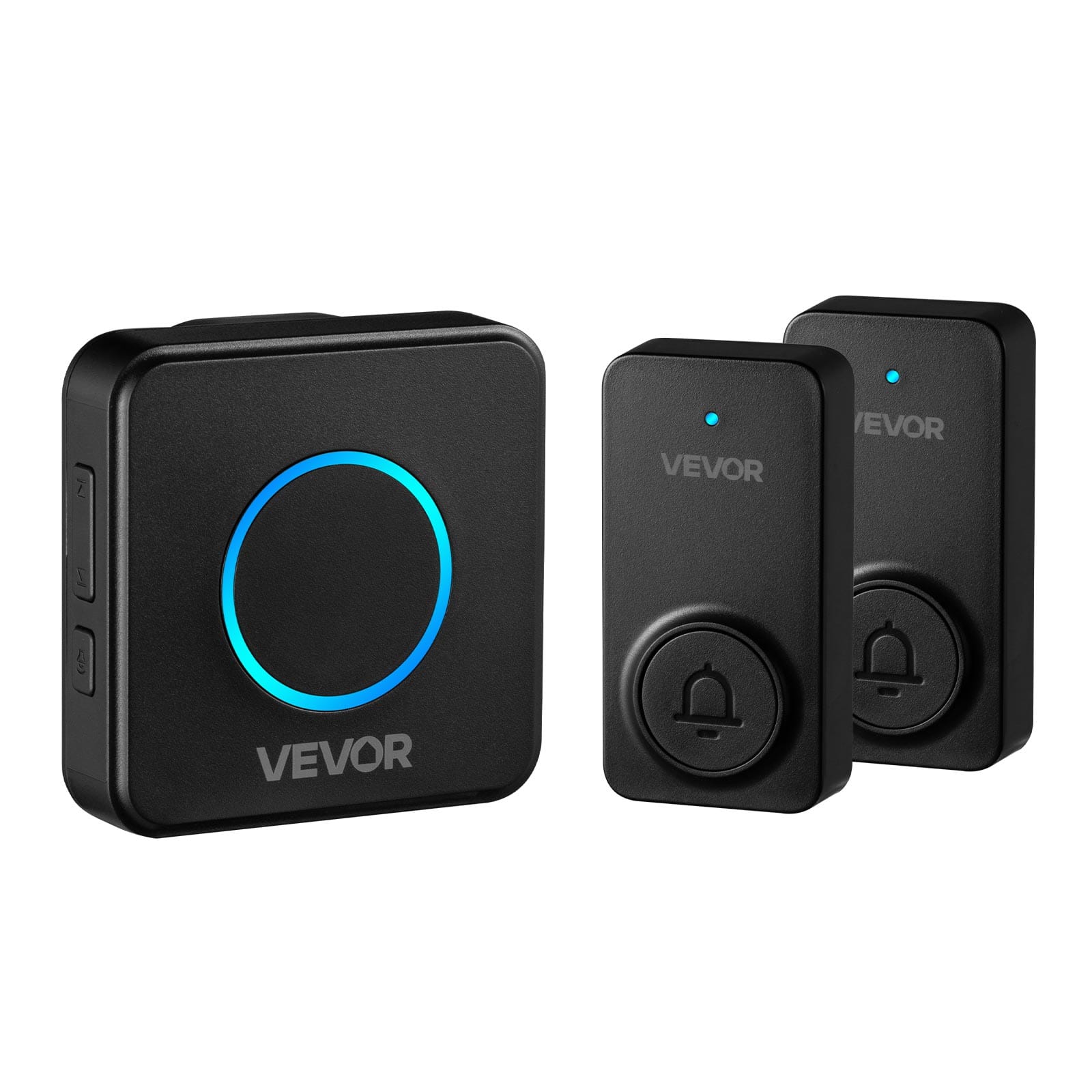 VEVOR - Wireless Doorbell Kit, IP54 Waterproof Door Chime Ranges up to 1000 ft, 5 Adjustable Volumes, 48 Ringtones - Black