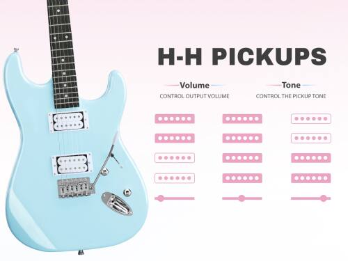 H-H PICKUPS

Volume
CONTROL OUTPUT VOLUME

Tone
CONTROL THE PICKUP TONE