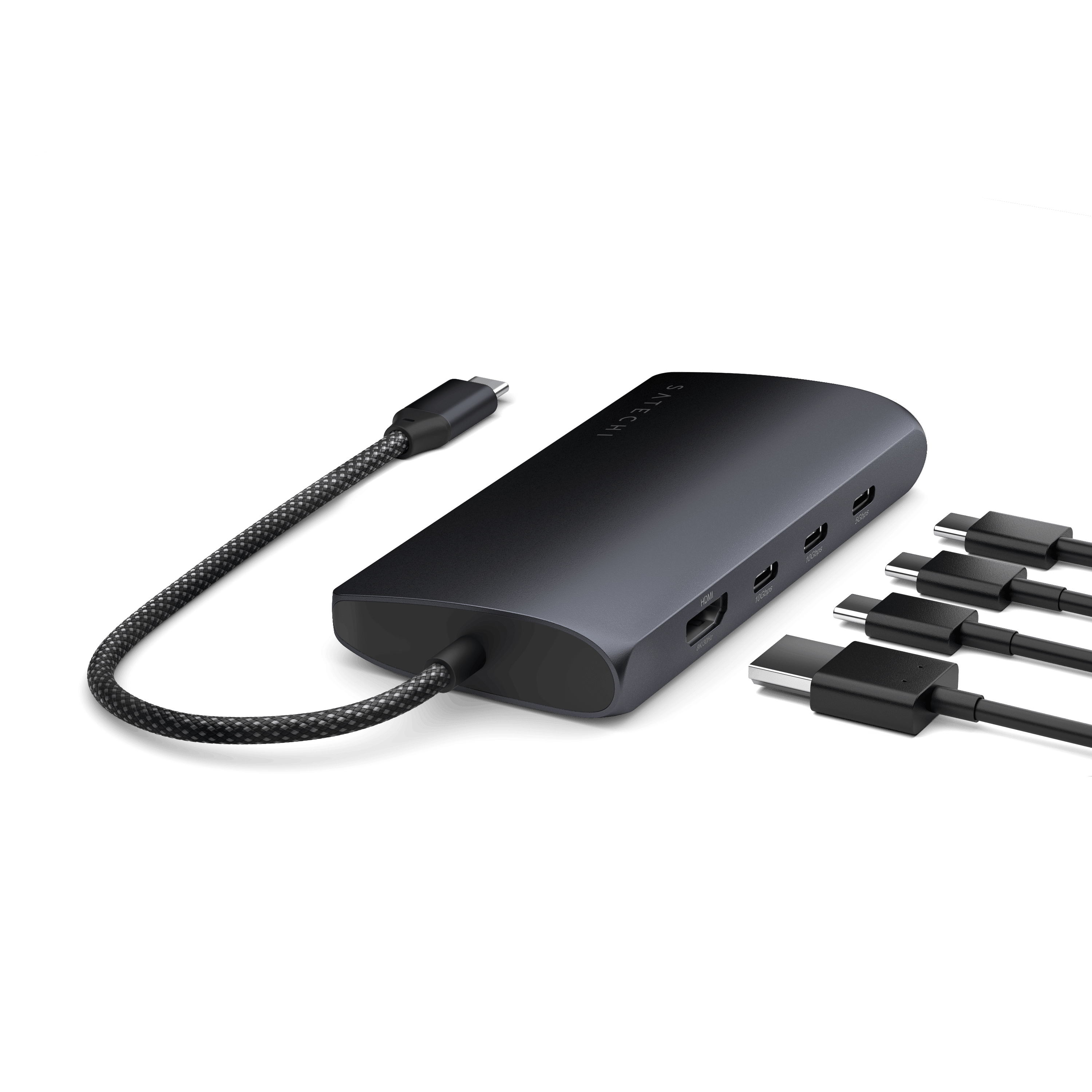 Alt View 5. Satechi - USB-C Multiport Adapter 8K With Ethernet V3 - Space Gray.
