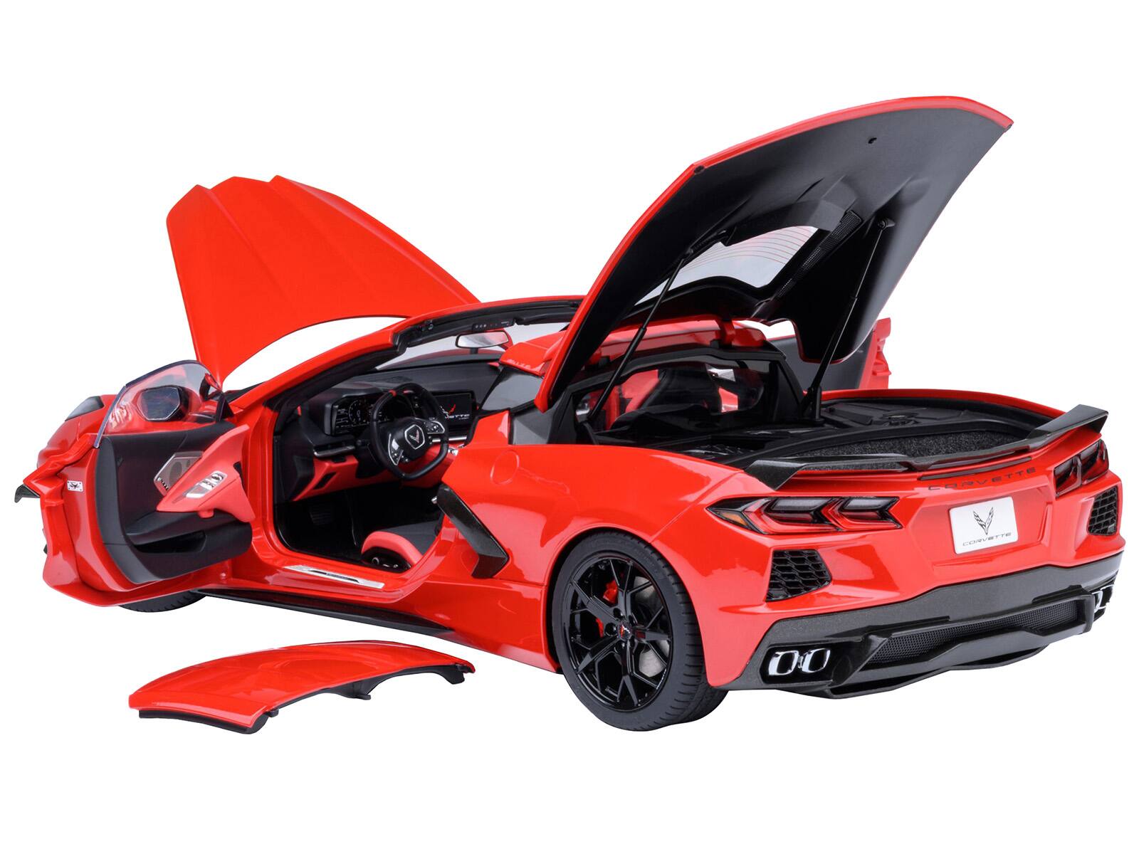 Left. Autoart - 2020 Chevrolet Corvette C8 Stingray Torch Red 1/18 Model Car by Autoart - Red.
