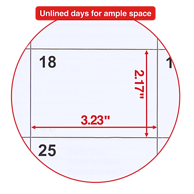Unlined days for ample space

18

3.23"

2.17"

25