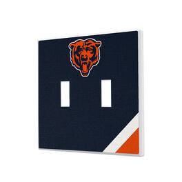 Keyscaper - Chicago Bears Diagonal Stripe Double Toggle Light Switch Plate - Multicolor