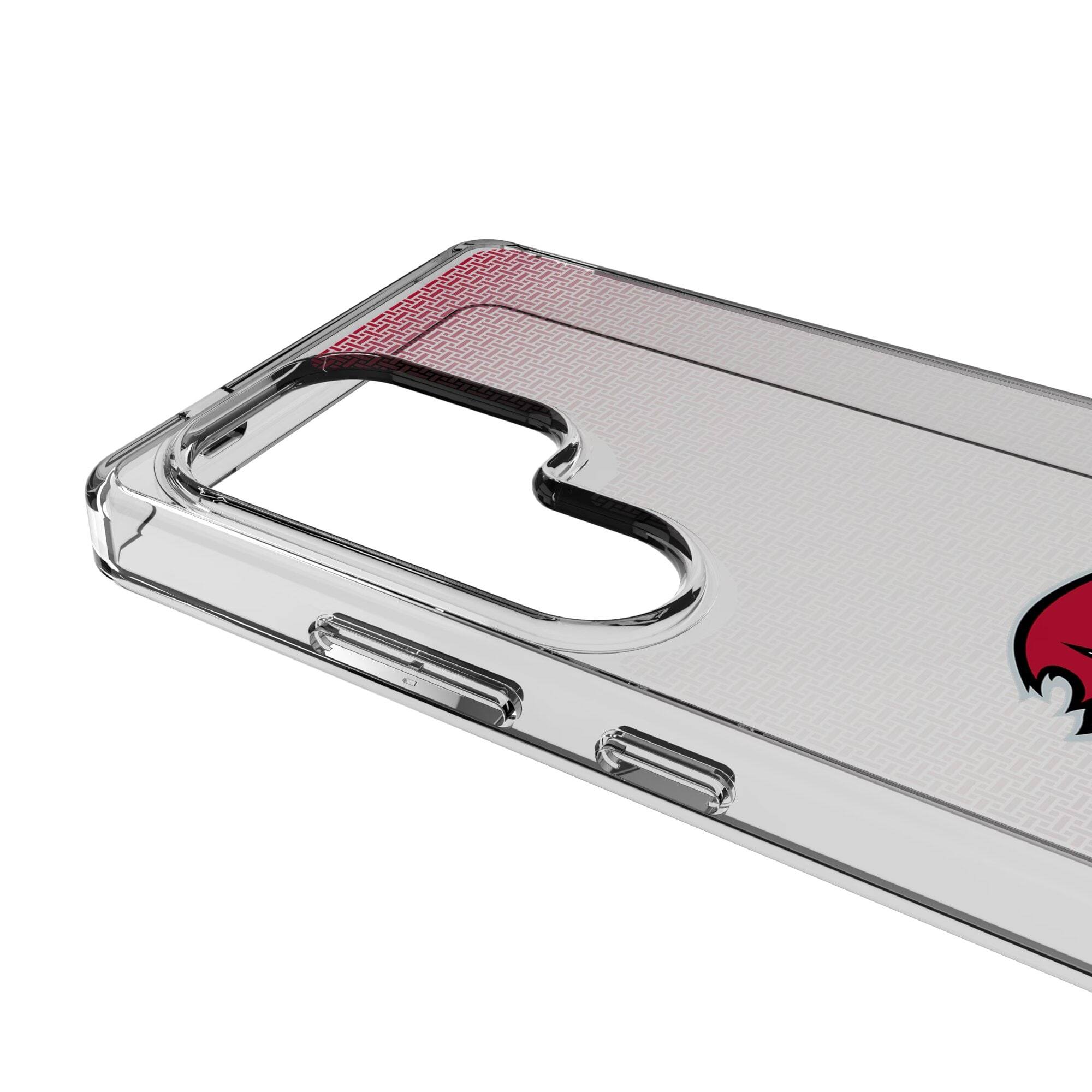 Alt View 2. Keyscaper - Tampa Bay Buccaneers Linen Logo Galaxy Clear Case - S24 Ultra - Multicolor.