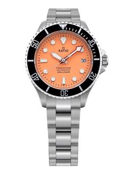 RATIO - FreeDiver Sapphire Stainless Steel Dial Automatic RTF046 200M Men's Watch - Salmon