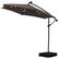 Alt View 3. Ainfox - Ainfox 10FT Solar LED Outdoor Patio Yard Offset Umbrella with Cross Base for Market,Garden,Deck,Backyard,Pool,with light - coffee.