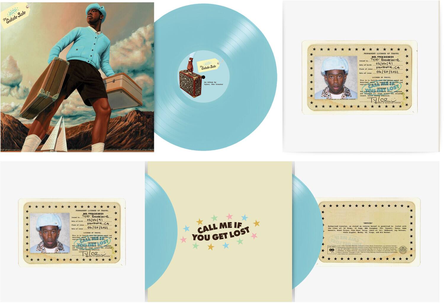 Sure, here is the corrected and grouped text from the image:

---

**Estate Sale**

**CALL ME IF YOU GET LOST**

**Estate Sale**

**An Album by Tyler, The Creator**

**PERMANENT LICENSE OF TRAVEL**

**Issued to: Tyler Okonkwo**

**Date of Birth: 05/06/1991**

**Place of Birth: Hawthorne, CA**

**Date of Issue: 06/25/2021**

**CALL ME IF YOU GET LOST**

**TYLER OKONKWO**

**PERMANENT LICENSE OF TRAVEL**

**Issued to: Tyler Okonkwo**

**Date of Birth: 05/06/1991**

**Place of Birth: Hawthorne, CA**

**Date of Issue: 06/25/2021**

**CALL ME IF YOU GET LOST**

**TYLER OKONKWO**

**CALL ME IF YOU GET LOST**

**Estate Sale**

**An Album by Tyler, The Creator**

**PERMANENT LICENSE OF TRAVEL**

**Issued to: Tyler Okonkwo**

**Date of Birth: 
