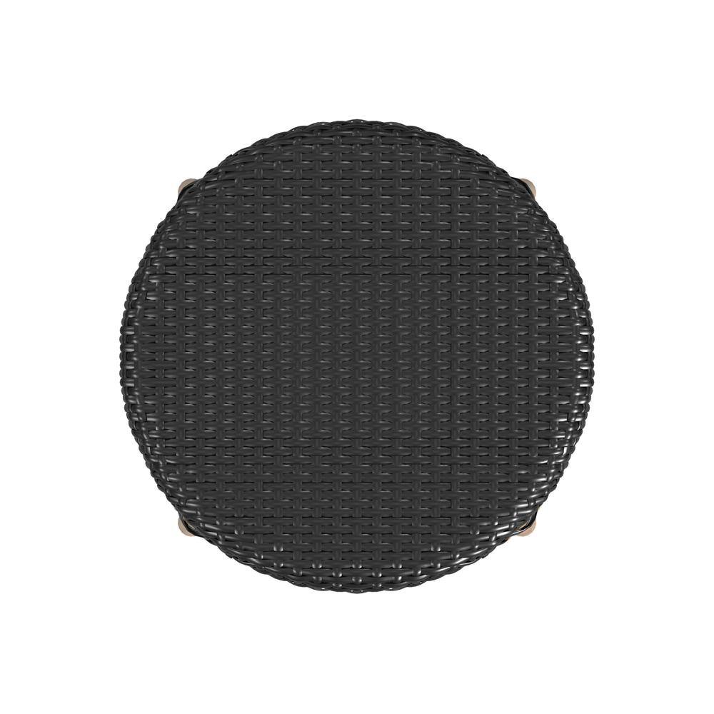 Angle. Butler Specialty - Tobias Rattan Round 24" Counter Stool - Black.