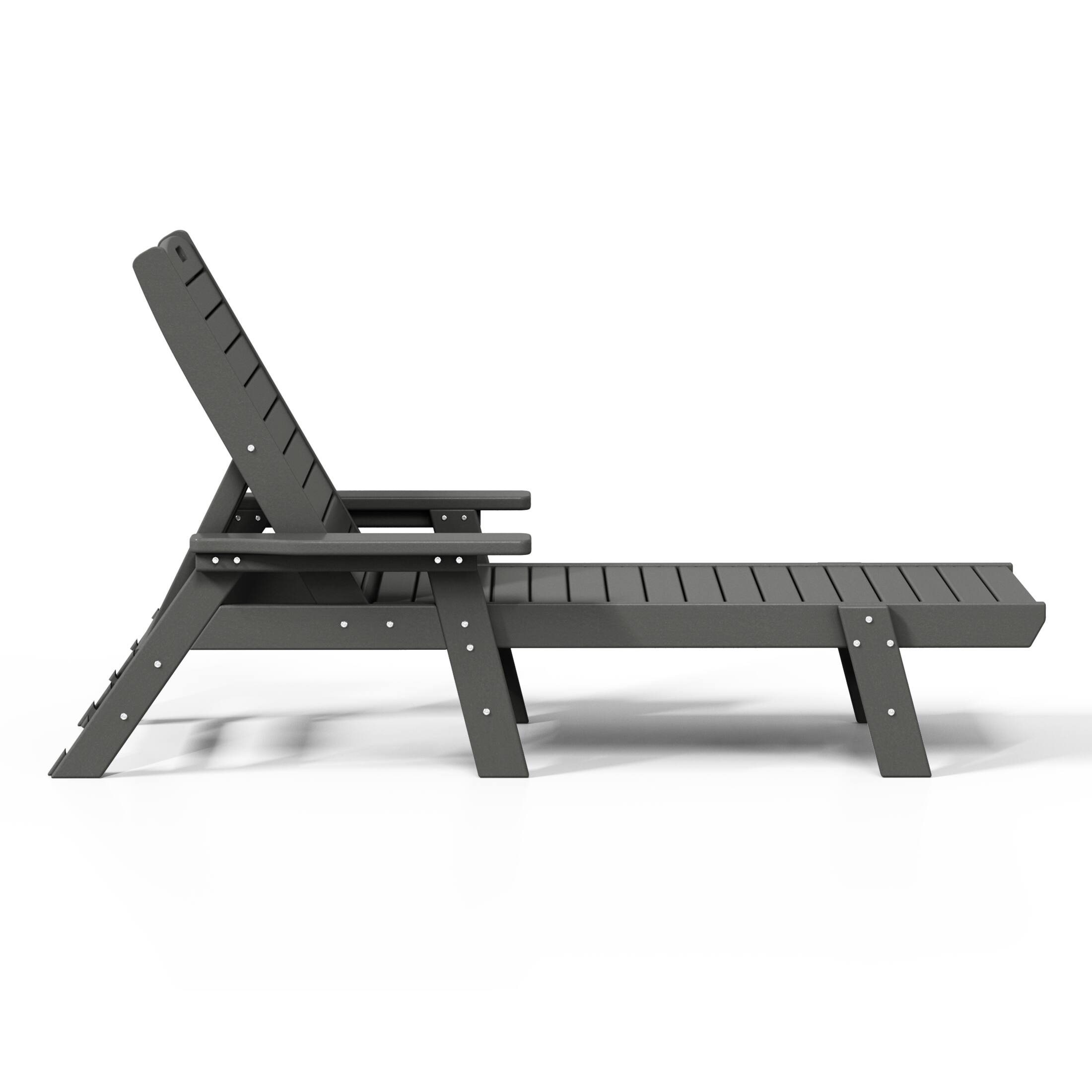 Left. WestinTrends - WestinTrends Malibu Poly Reclining Chaise Lounge - Gray.