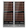 Front. Ca'Lefort - 48 inch Wine Cooler Refrigerator 180-Bottle Dual Zone ,Freestanding/Built-In,3Color LED Light,For Home Bar combo pacK - Stainless Steel.