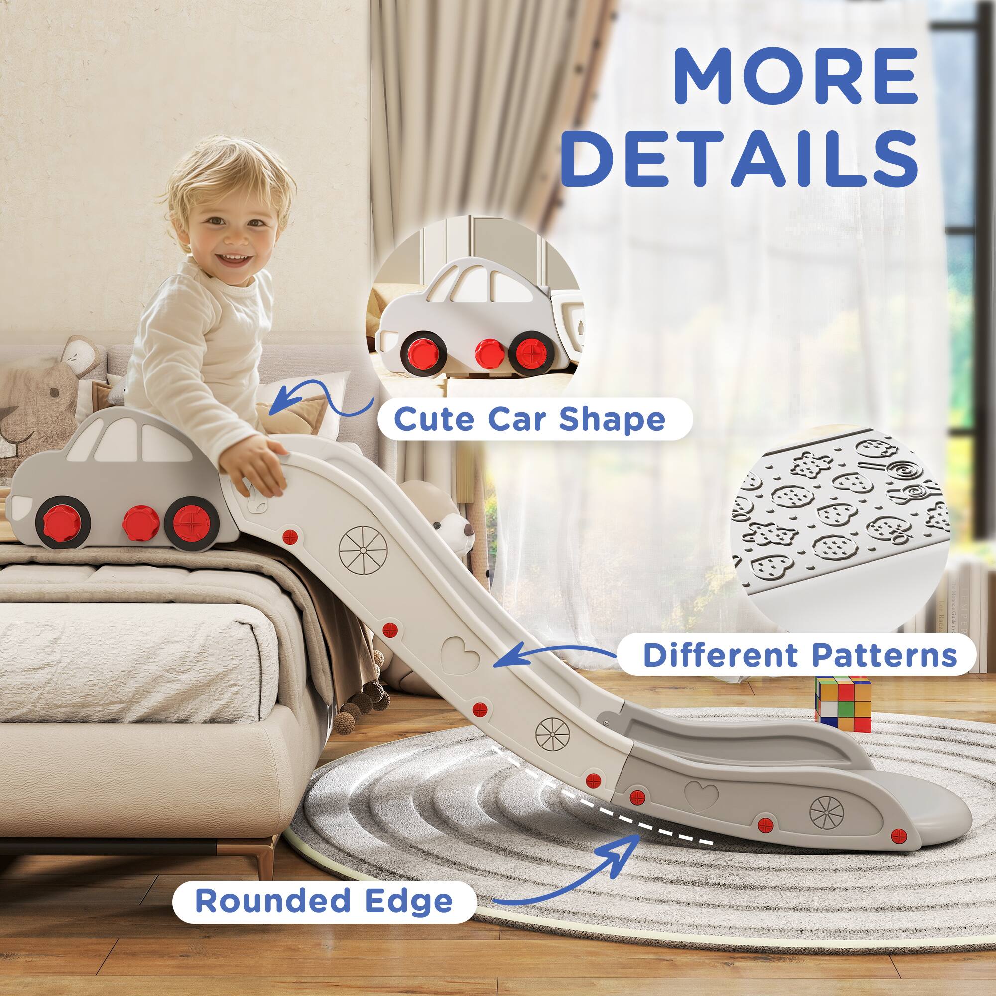 MORE DETAILS  
Cute Car Shape  
Different Patterns  
Rounded Edge