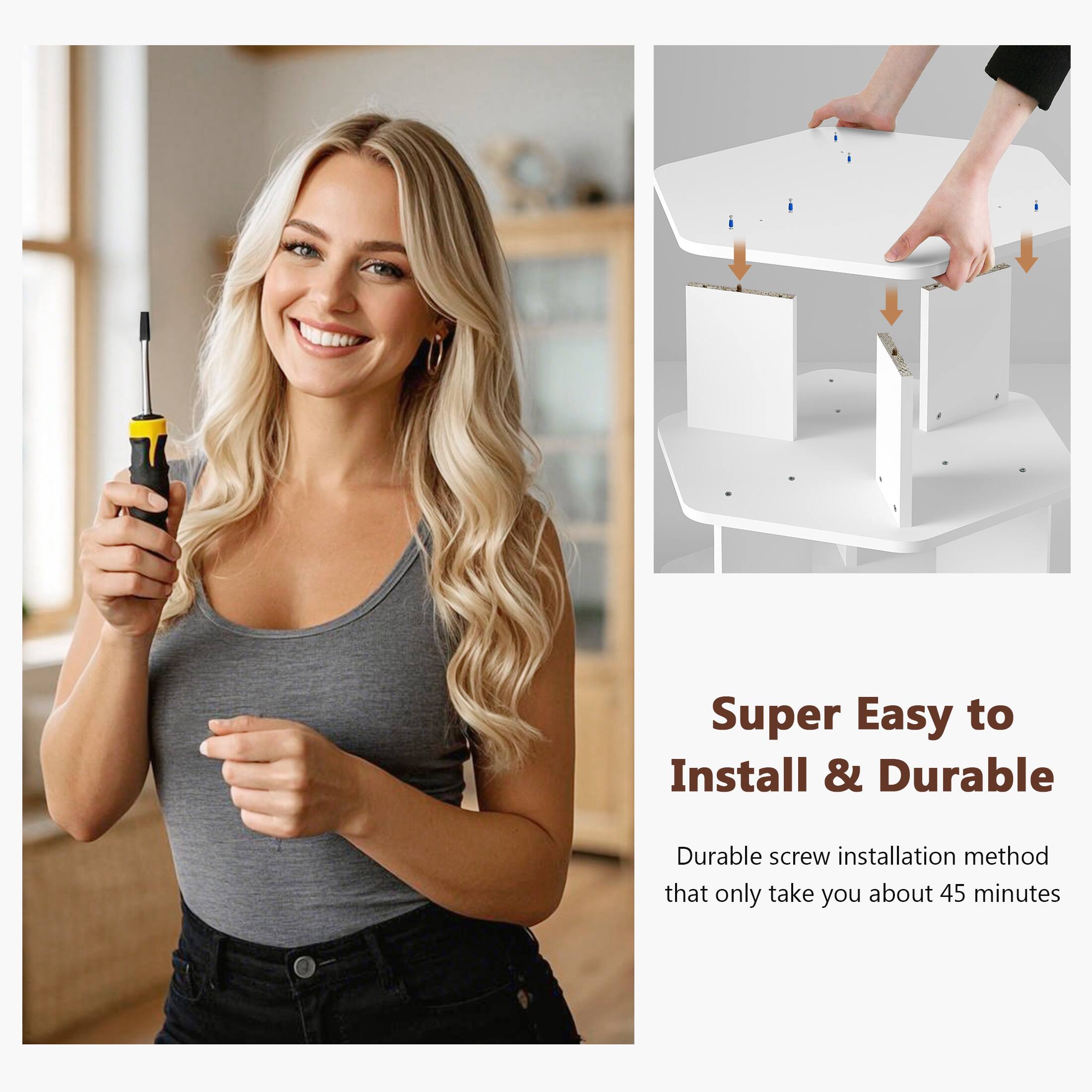 Super Easy to Install & Durable

Durable screw installation method that only take you about 45 minutes