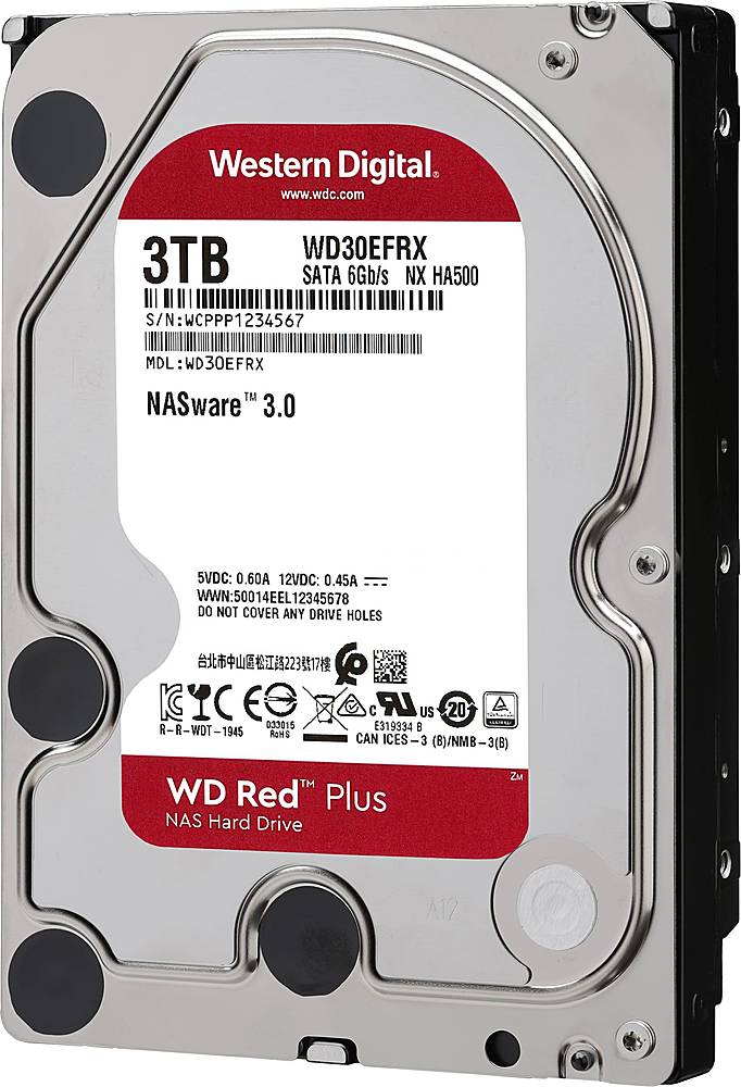 Best Buy: WD Red Plus 3TB Internal SATA NAS Hard Drive WD30EFRX