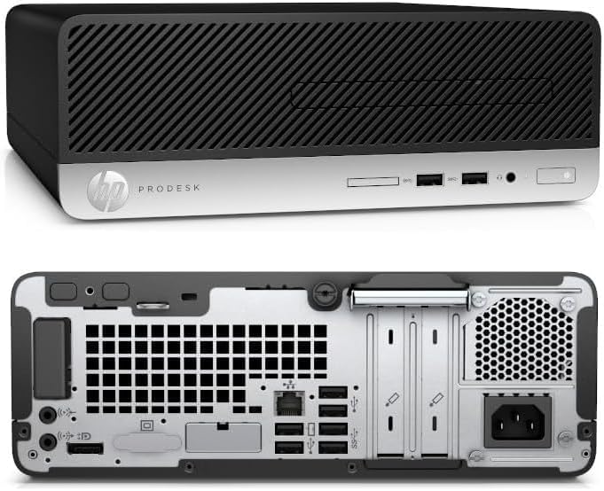 Alt View 2. HP - HP ProDesk 400 G5 SFF Desktop Computer, Intel Core i5-8500 up to 4.1GHz, 16G DDR4, 256G SSD, WiFi, BT, Windows 11 Pro - Black.
