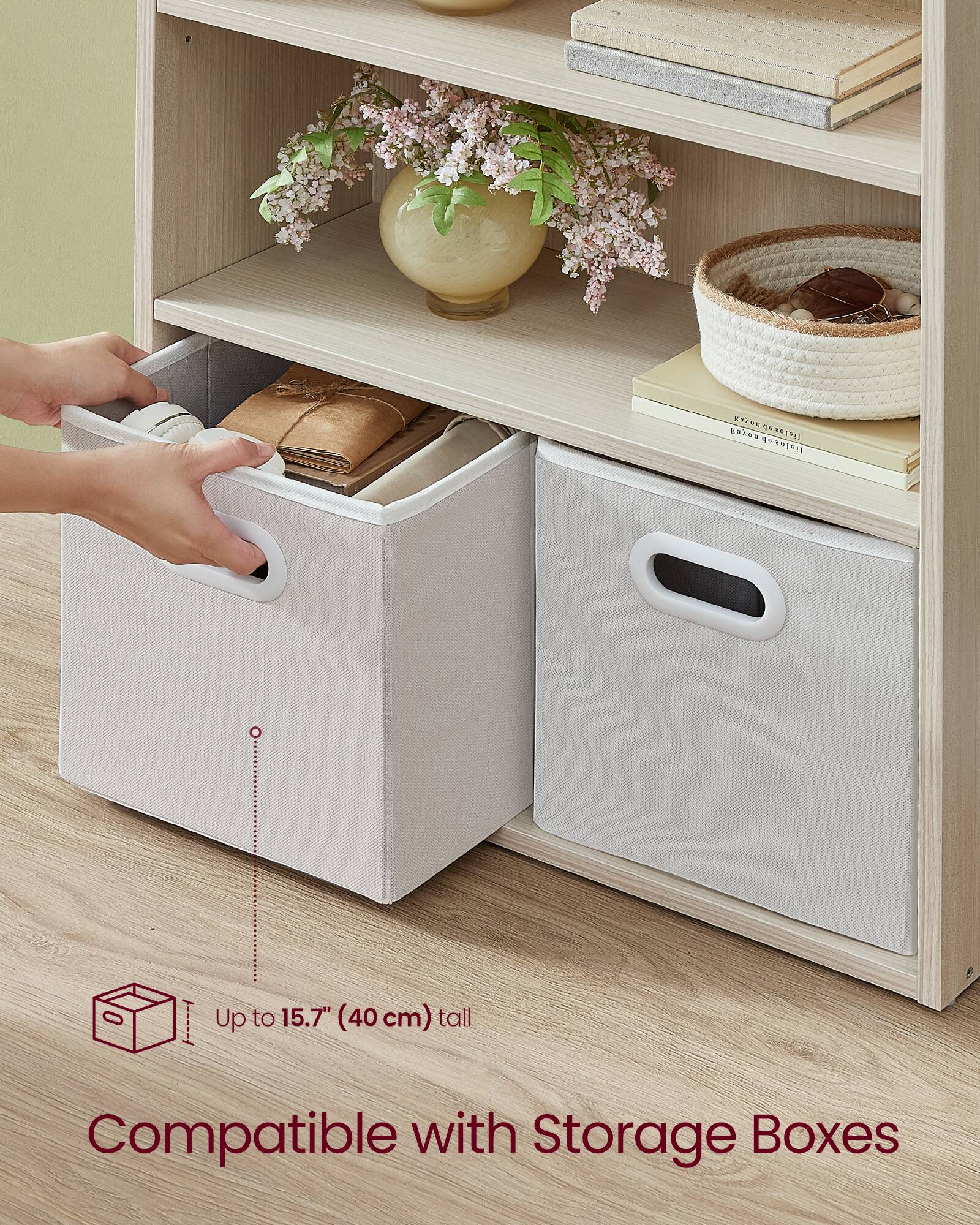 Up to 15.7" (40 cm) tall  
Compatible with Storage Boxes