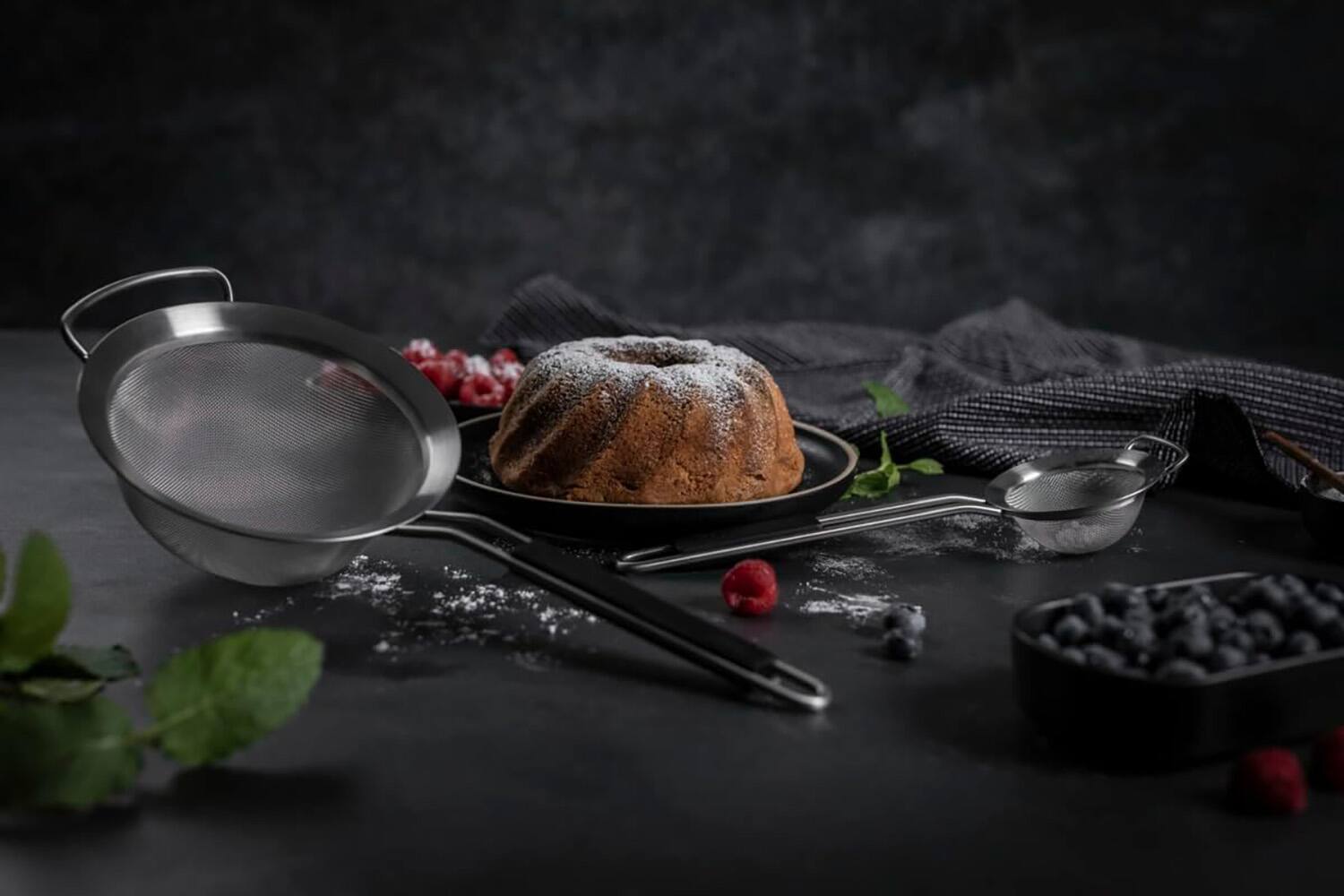 Alt View 4. Kuhn Rikon - Essential Large Strainer, Stainless Steel Fine Mesh - Silver.