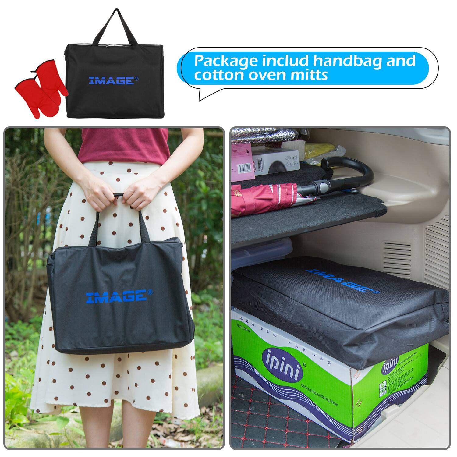 IMAGE Package includ handbag and cotton oven mitts  IMAGE