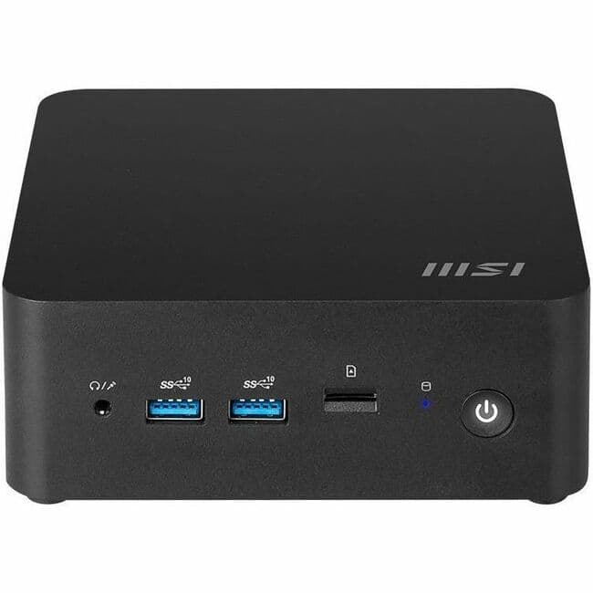 Cubi NUC 011BUS Mini PC Barebone, Intel Core 3-100U, Non-OS, 3Y advanced replacement warranty - MSI NUC Mini PC Form - Black