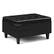 Front. Simpli Home - Harrison Small Coffee Table Storage Ottoman - Midnight Black.