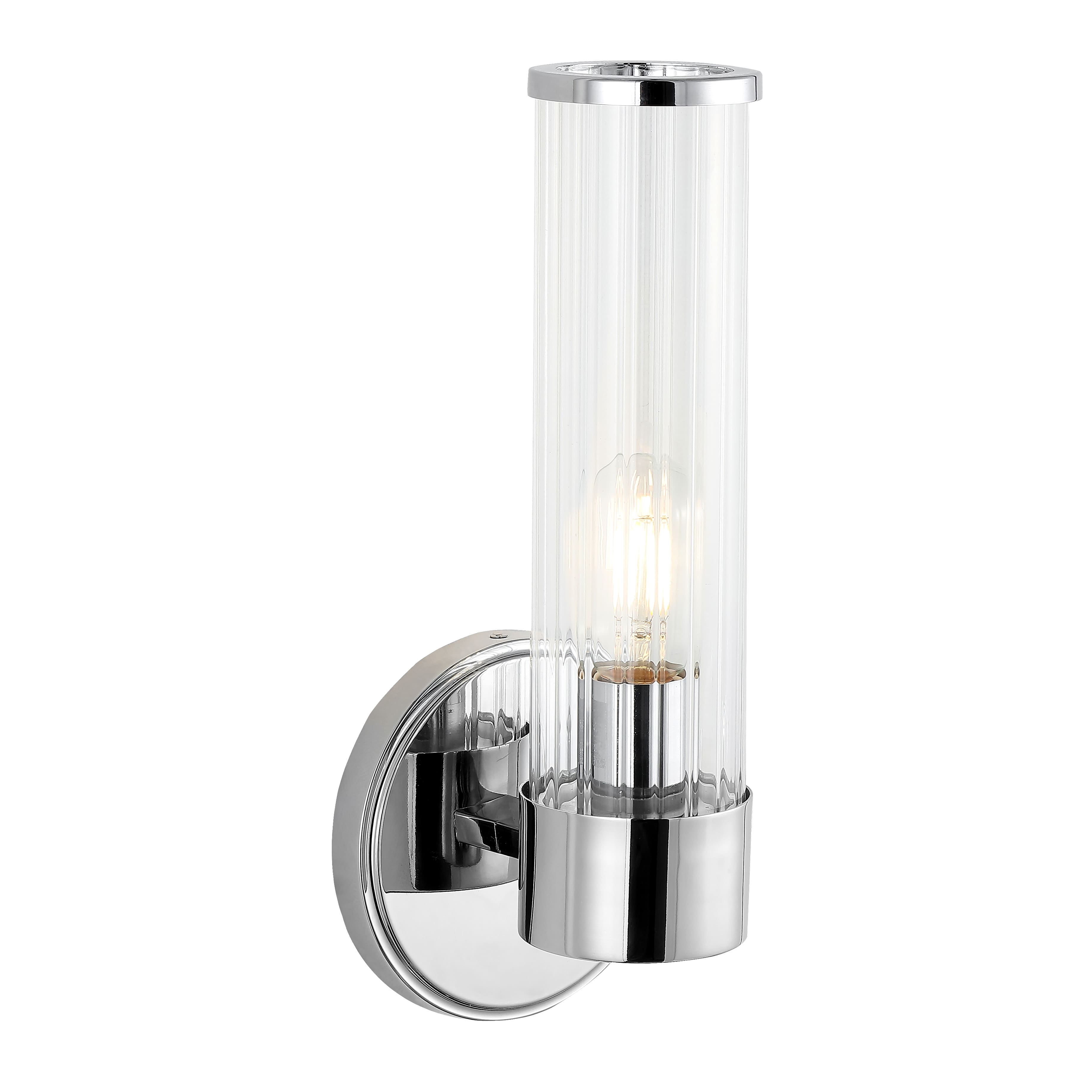 "Jonathan Y - Cecil 6"" 1-Light Tall Cylinder Iron/Striped Glass Modern Mid-Century LED Vanity - Chrome" price history on PriceWatchPro