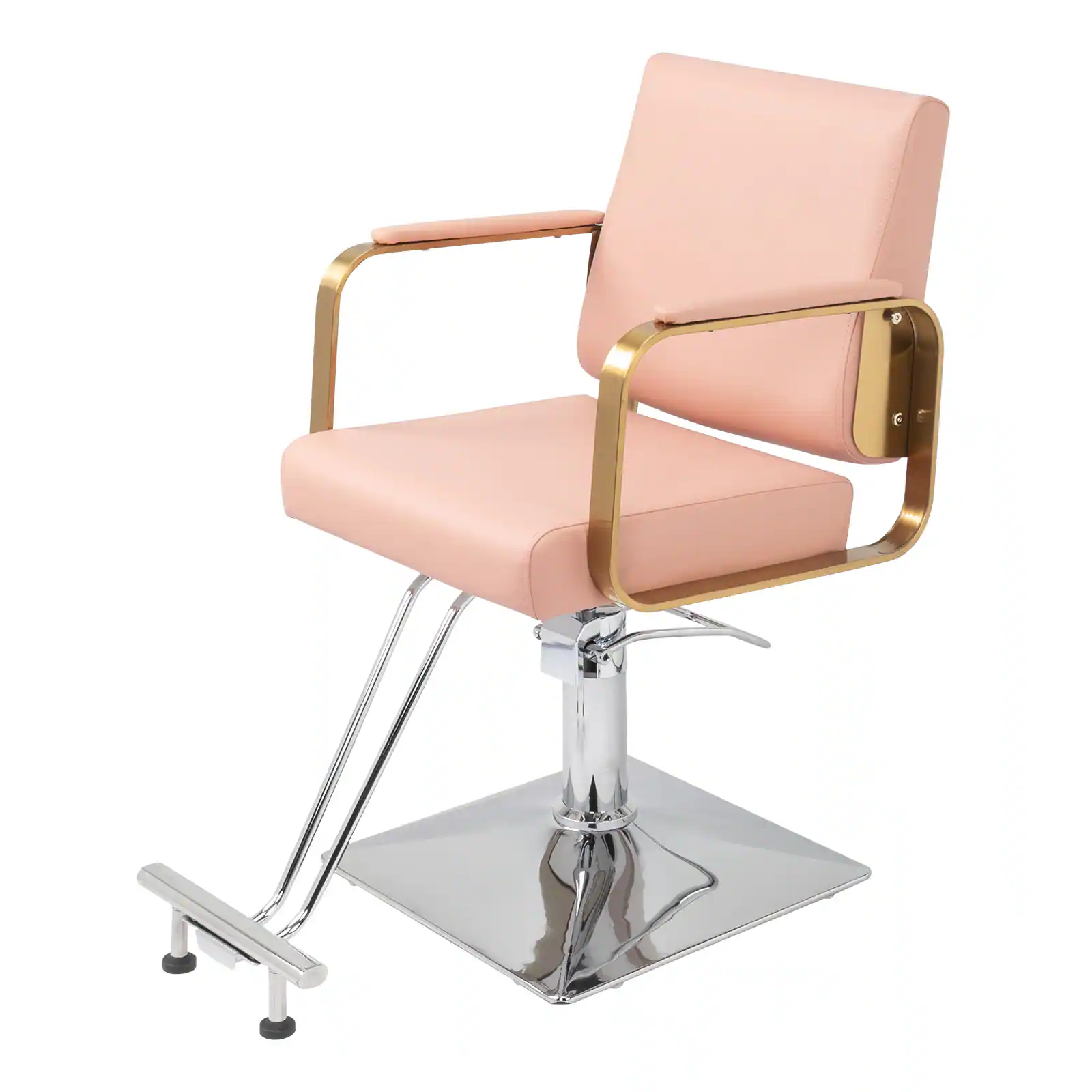 Back. Winado - Professional Hydraulic Barber Chair Heavy Duty 330lbs Capacity Salon Swivel Styling Chair w/Anti-slip Footrest for Salon - Pink.