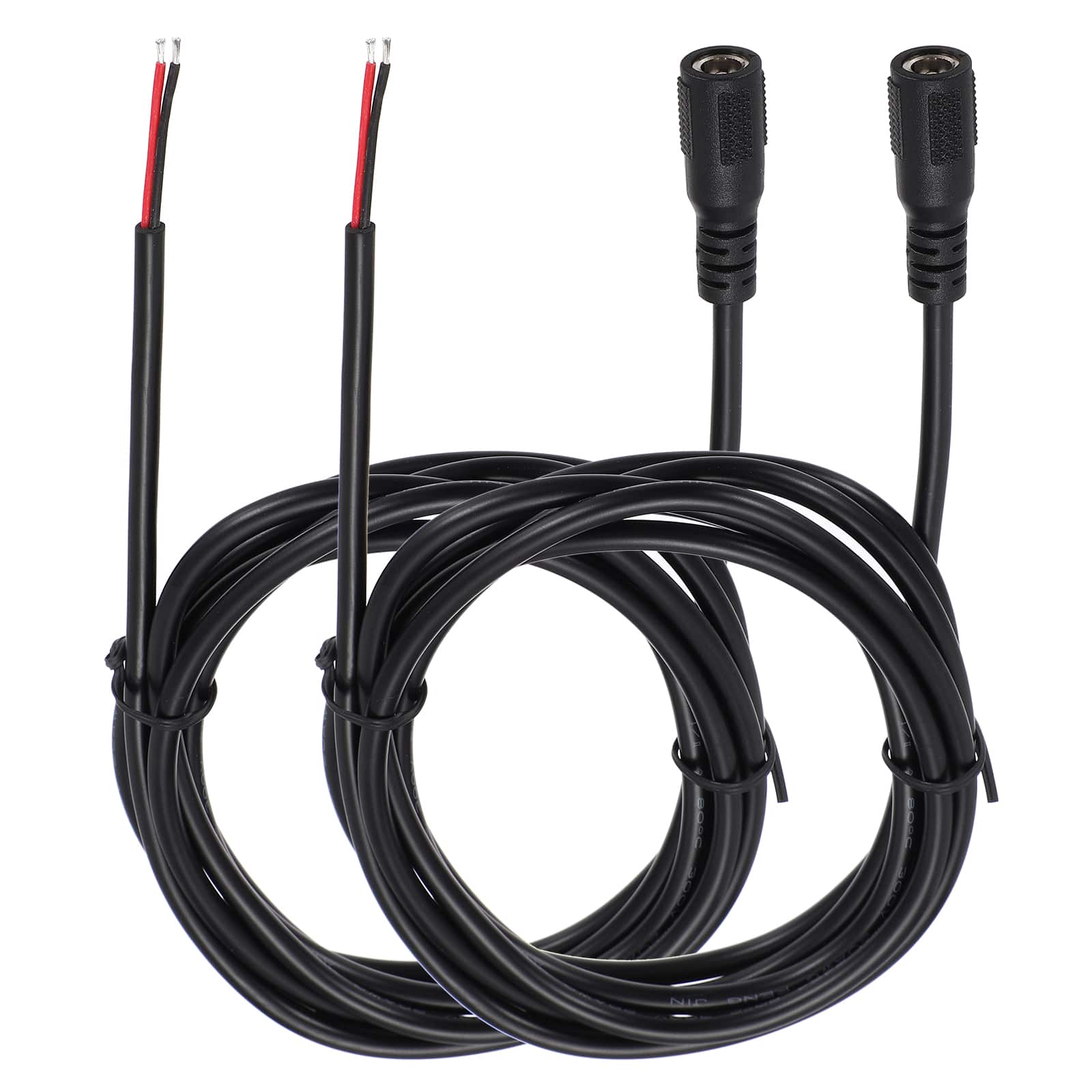 Unique Bargains - 2pcs DC Power Pigtails Cable, 5.5x2.1mm Female to Bare Wire, for PC, Laptop, Toys, Cellphone, Electronic Devices - Black