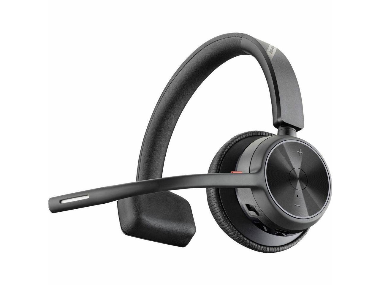 Alt View 4. HP - HP Poly Voyager 4310 USB-C Headset w/ Charge Stand, Mono Bluetooth, Siri & Google Assistant - Black.