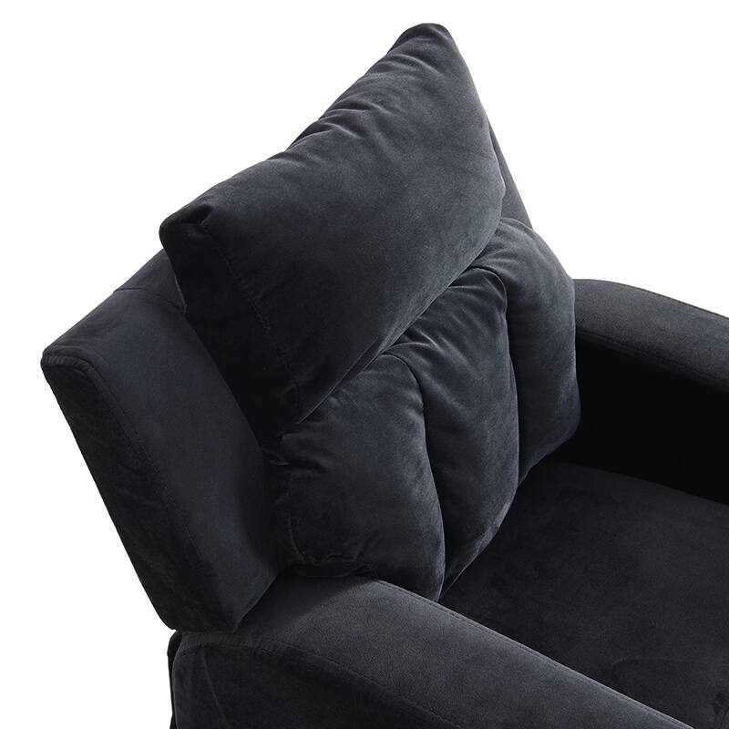 Alt View 6. GOODSILO - Kids Recliner Chair with Cup Holders, Footrest & Headrest - Upholstered Toddler Couch - Black.