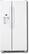 Front Standard. GE - CustomStyle 22.7 Cu. Ft. Side-by-Side Refrigerator - White-on-White.