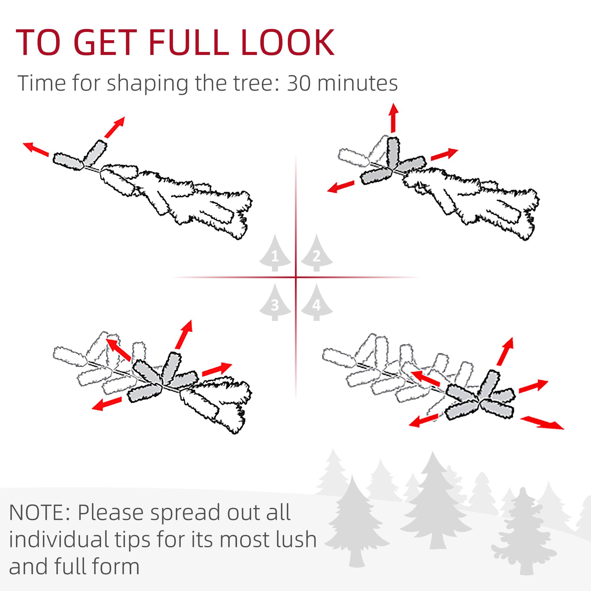 TO GET FULL LOOK

Time for shaping the tree: 30 minutes

1
2
3
4

NOTE: Please spread out all individual tips for its most lush and full form