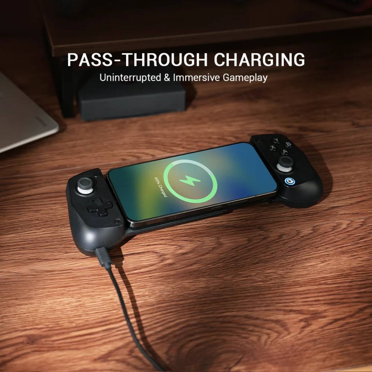 Pass-through charging allows for uninterrupted and immersive gameplay.