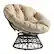 Angle. OSP Home Furnishings - Papasan Chair - Cream.