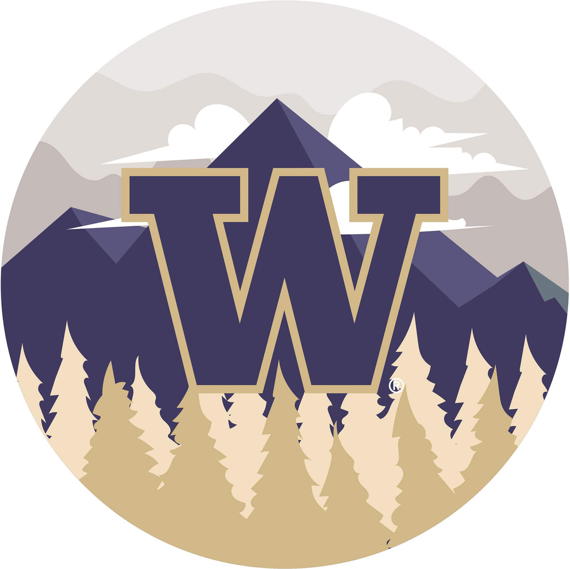 Fan Creations - Washington Huskies 12" Landscape Circle Sign - Multicolor