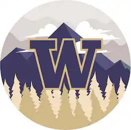 Fan Creations - Washington Huskies 12" Landscape Circle Sign - Multicolor