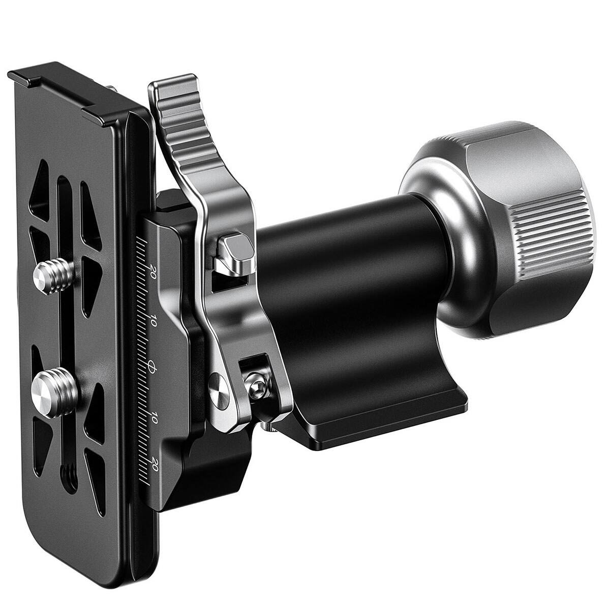 Front. Leofoto - Leofoto MPG-01L Monopod Head Side Mount with Arca-Type Quick Release Plate and Lever Lock Clamp.