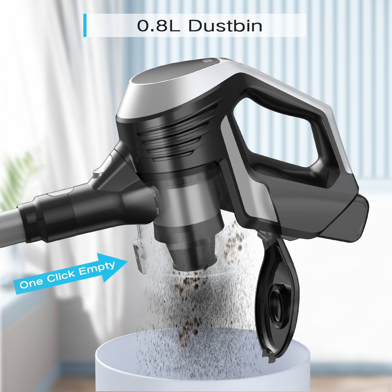 0.8L Dustbin, One Click Empty