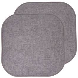 Sweet Home Collection - Alexis Memory Foam No Slip Back 16" x 16" Chair Pad Cushions, 2-Pack - Gray/Silver