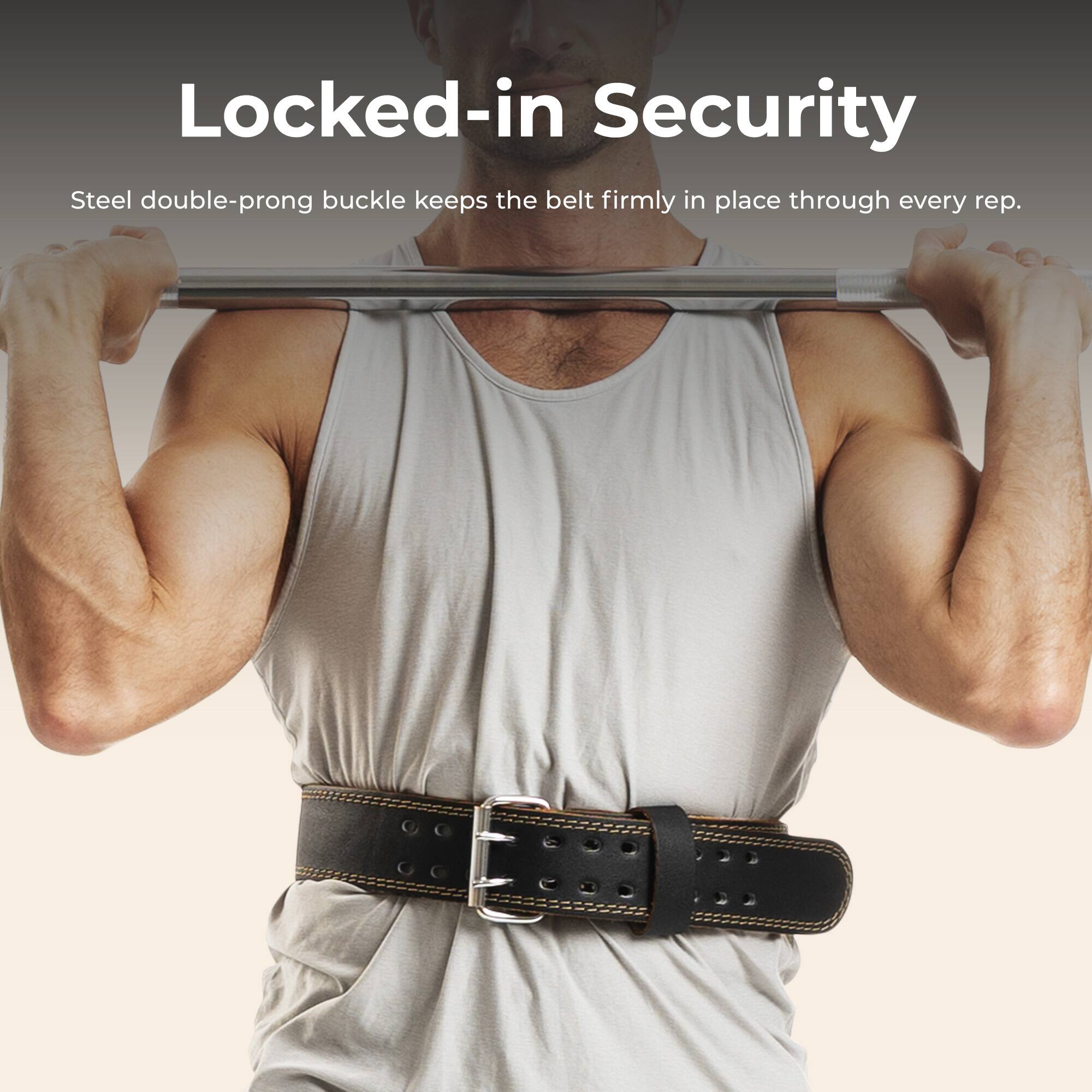 Locked-in Security

Steel double-prong buckle keeps the belt firmly in place through every rep.